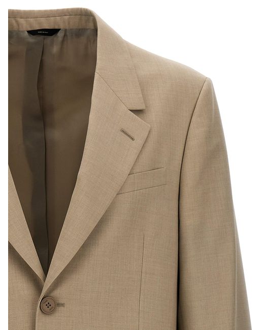 Fendi Natural Single-Breasted Wool Blazer for men
