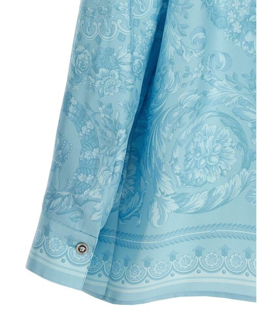 Barocco Camicie Celeste di Versace in Blue
