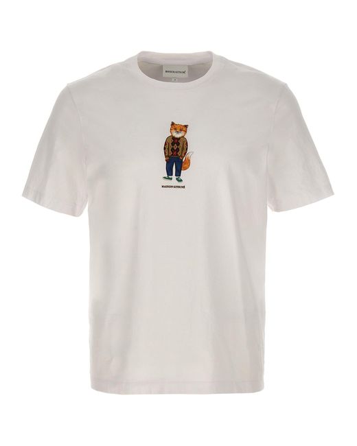 Maison Kitsuné White Dressed Fox T-shirt for men