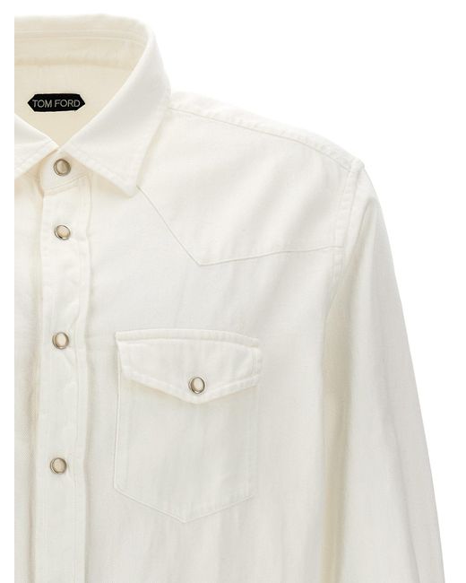 Tom Ford White Denim Shirt for men