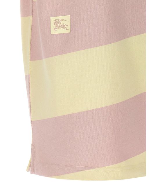 Logo Striped Shirt Polo Multicolor di Burberry