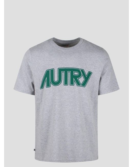 Autry Gray Melange Cotton T-Shirt for men