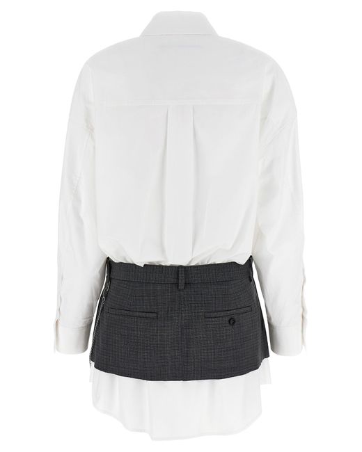 Abito 'Pre-Styled Shirt Dress W Chain' di Alexander Wang in White