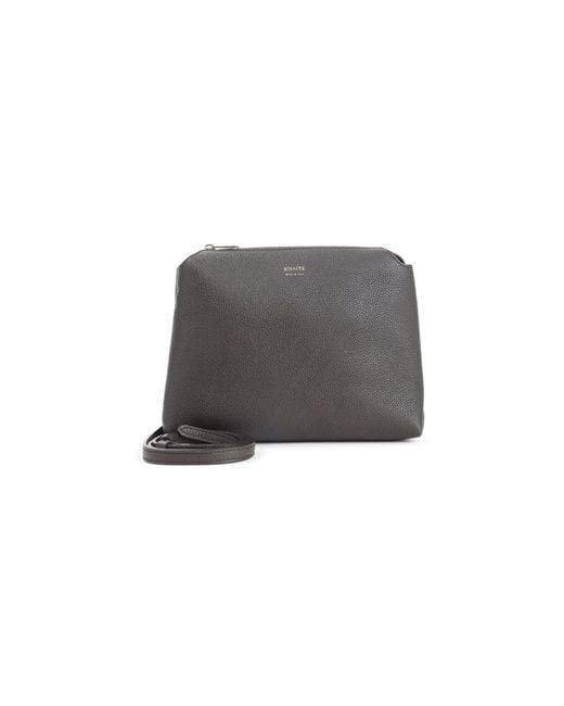 Espresso Calfskin Lina Medium Crossbody Bag-Donna di Khaite in Gray