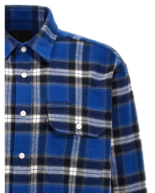 Givenchy Blue Check Flannel Shirt Shirt, Blouse for men