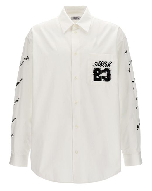 23 Logo Heavycoat Camicie Bianco/Nero di Off-White c/o Virgil Abloh in White da Uomo