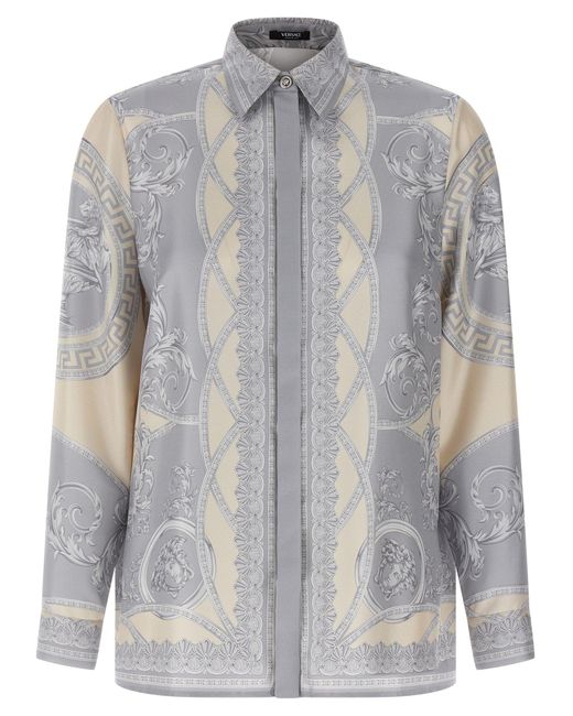 Camicia Di Seta Il Taglio Degli Dei di Versace in Natural