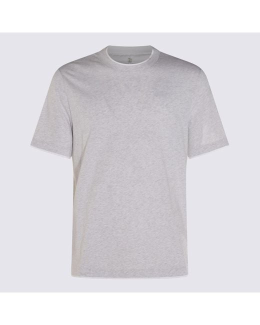 T-Shirts And Polos Chari-Uomo di Brunello Cucinelli in Gray da Uomo