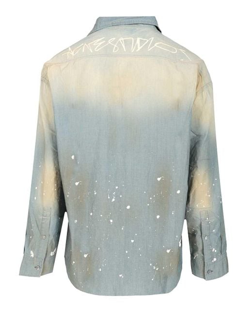 Acne Cotton Shirt Shirts Blue for men