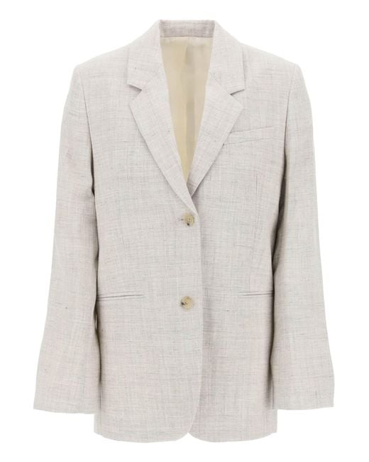 Totême  White Toteme Single-breasted Tailored Jacket With M