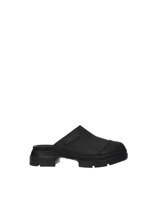 Ganni Black Slippers And Clogs Rubber