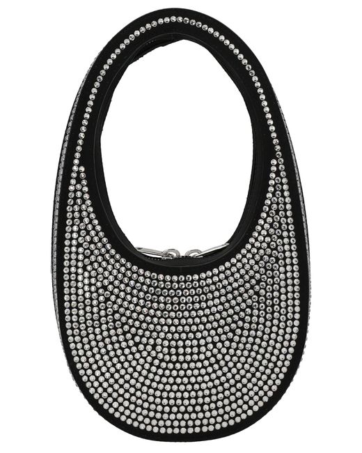 Coperni Black Crystal-Embellished Mini Swipe Bag Handbag
