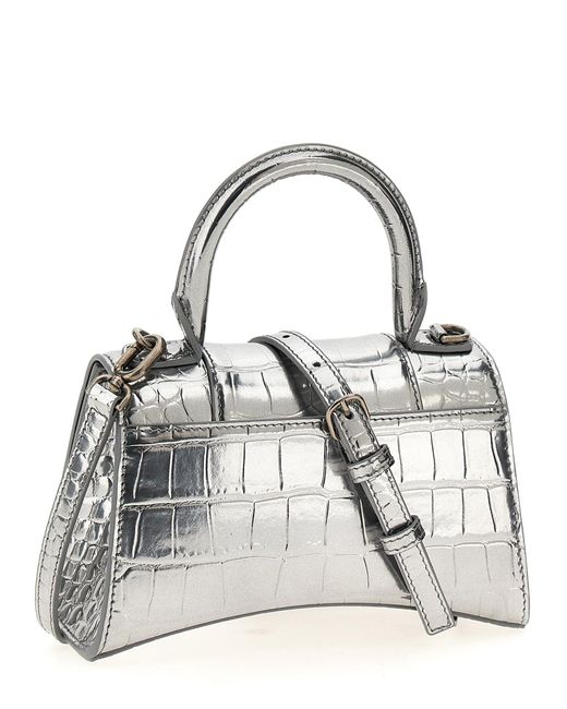 Balenciaga Hourglass Xs Hand Bags Silver in Gray Lyst