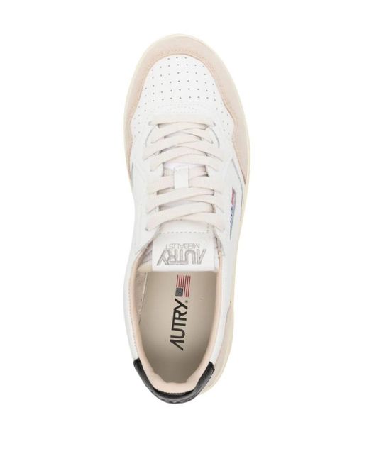 Autry White Medalist Leather Sneakers for men