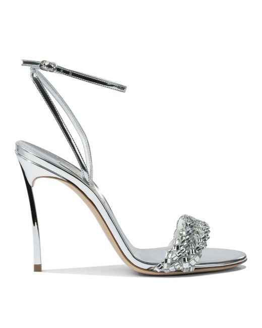 Casadei White "Interstellar" Heeled Sandals 100 Mm