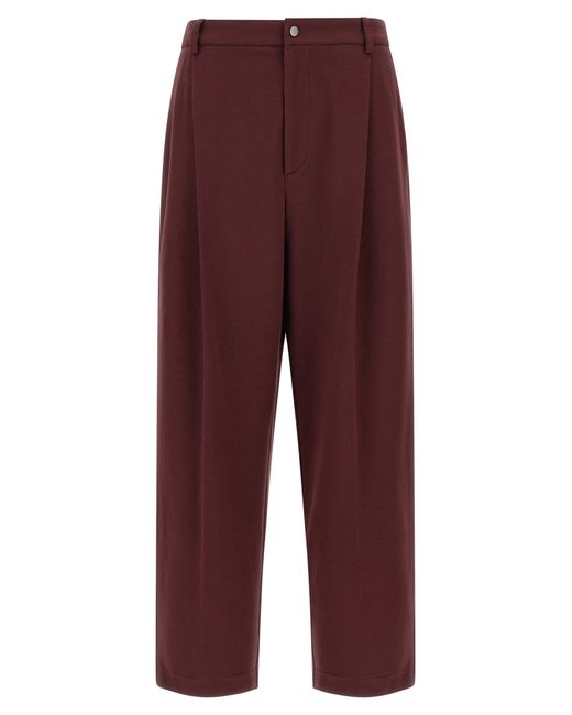 Brunello Cucinelli Red 'Crop' Joggers