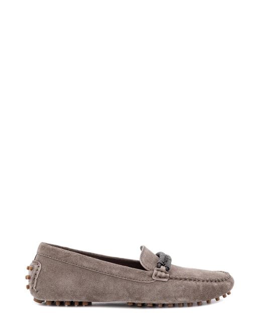Brunello Cucinelli Multicolor Suede Loafer With Precious Braided Detail