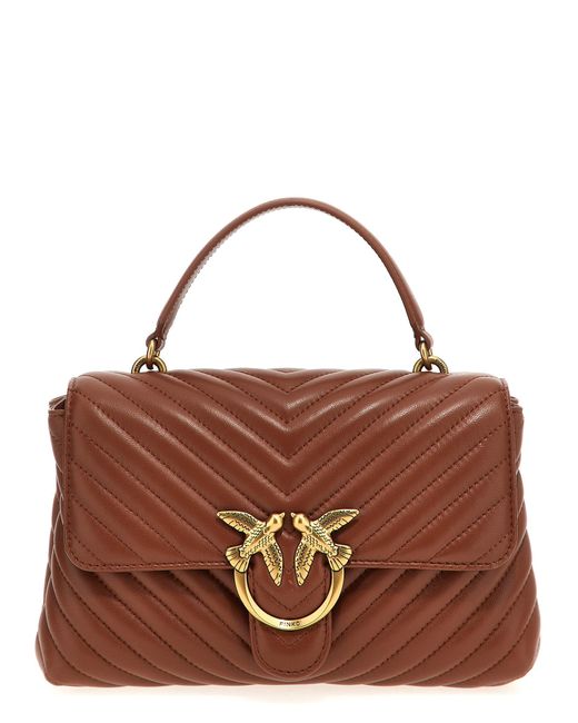 Pinko Brown Love Lady Puff Classic Hand Bags
