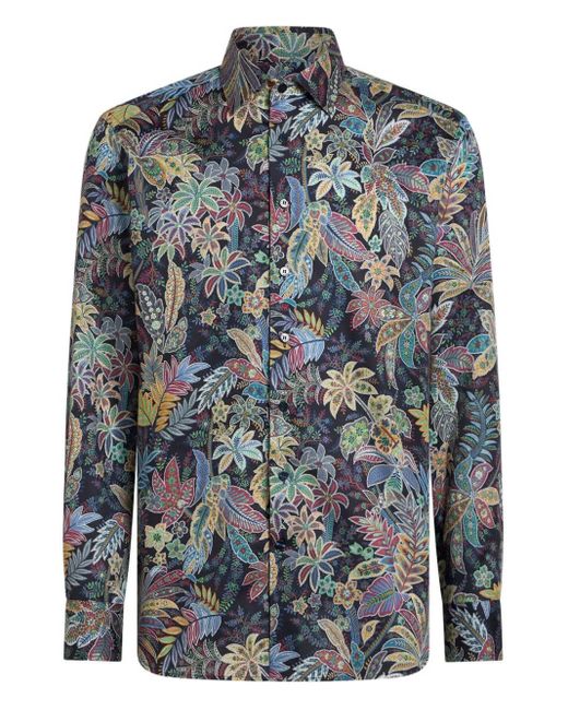 Camicia Con Stampa-Uomo di Etro in Blue da Uomo