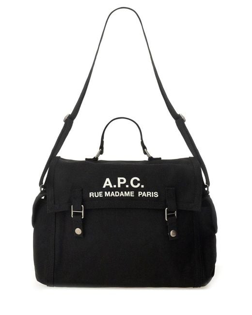 A.P.C. Black Shoulder Bag With Logo for men