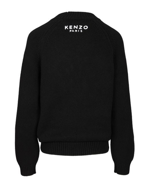 KENZO Black Boke Flower Placed Jumper Knitwear