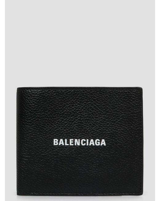 Balenciaga Black Cash Square Folded Coin Wallet for men