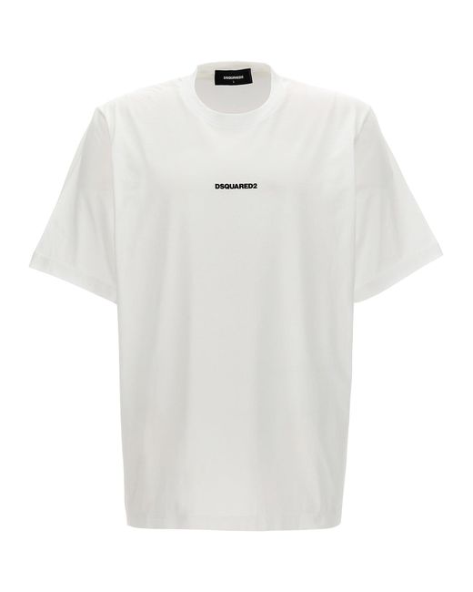 Logo T Shirt Bianco di DSquared² in White da Uomo