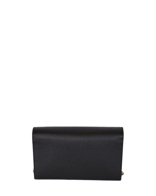 Gucci Interlocking Shoulder Bag GG Small Black Leather