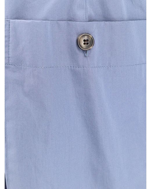 Pantalone in cotone con pinces frontali di Dries Van Noten in Blue