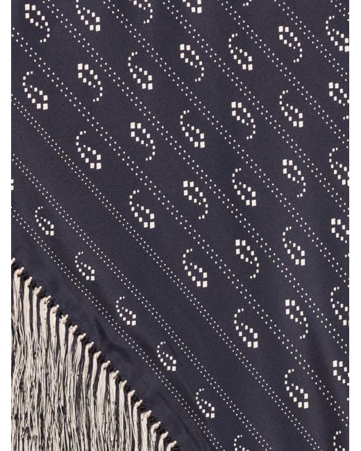 Tory Burch Gray Silk Triangle Scarf