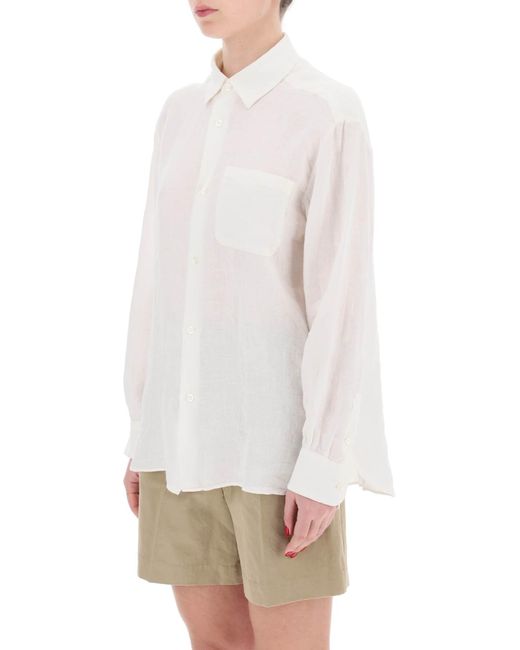 A.P.C. White Linen Sela Shirt For