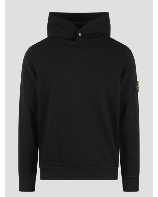 Stone Island Blue Snap Collar Hoodie for men