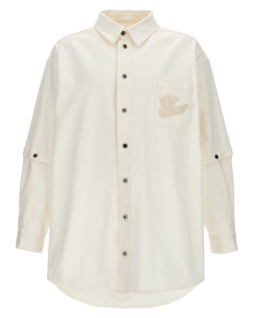 Off-White c/o Virgil Abloh White Denim Overshirt Shirt, Blouse for men