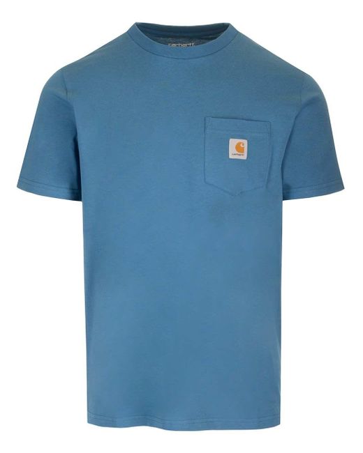 Carhartt Blue With Applied Pocket T-Shirt for men