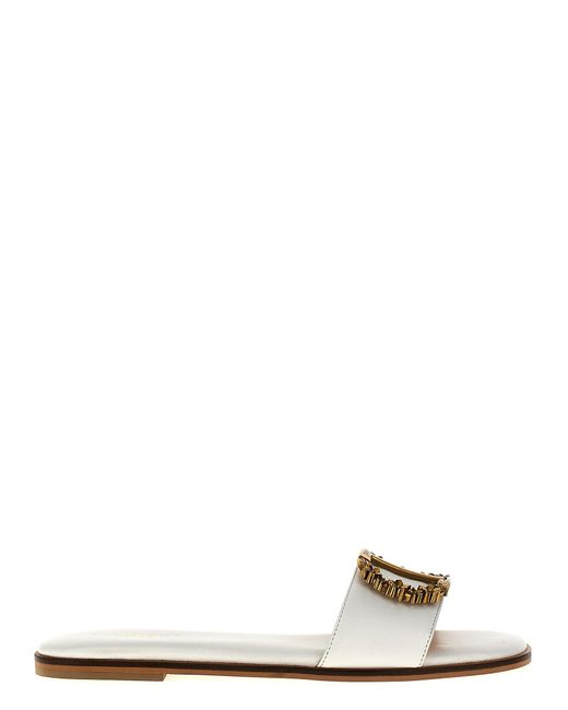 Twin Set White Leather Sandals