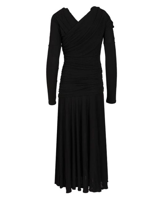 Ganni Black Ruffled Dress Dresses