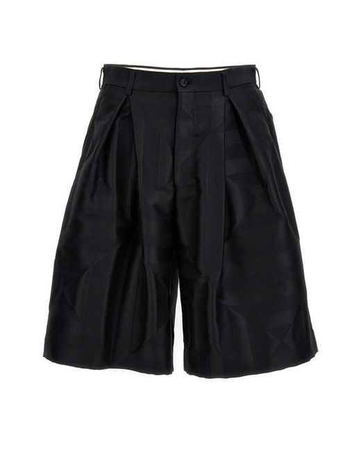 Comme des Garçons Black Double Front Pleats Bermuda Shorts for men