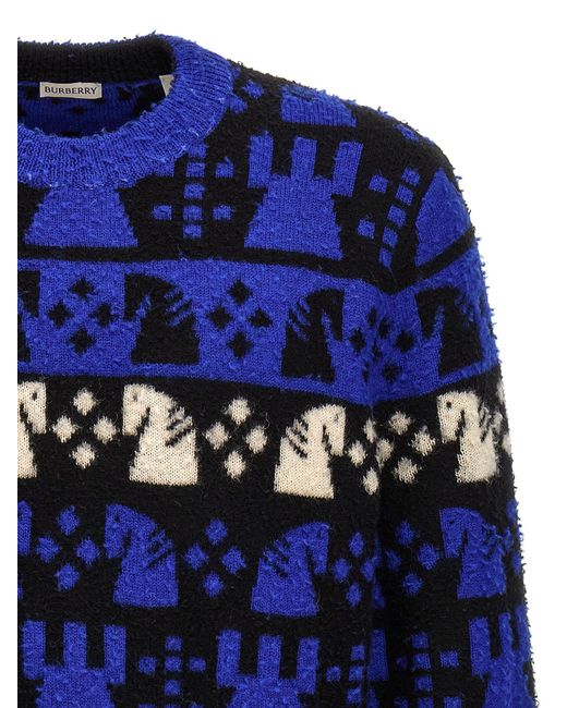 Chess Sweater Maglioni Multicolor di Burberry in Blue da Uomo