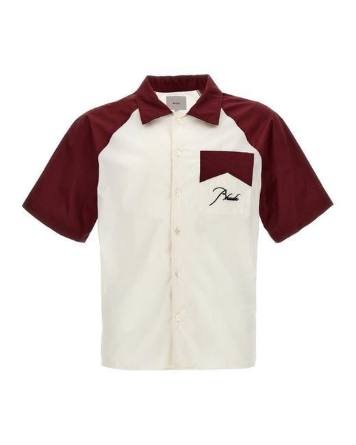 Rhude Red Logo Embroidery Shirt Shirt, Blouse for men