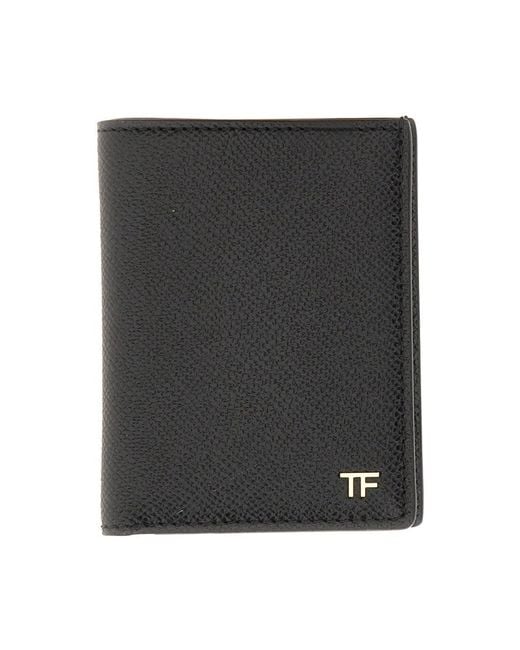 Tom Ford Black Folding Card Holder for men