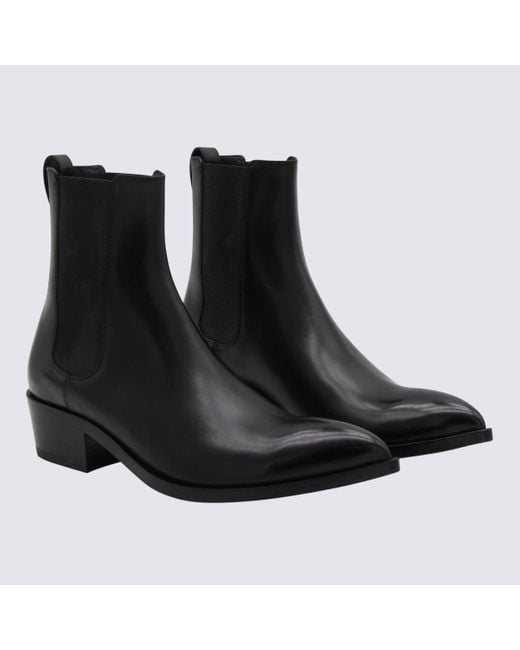 Tom Ford Black Leather Boots for men