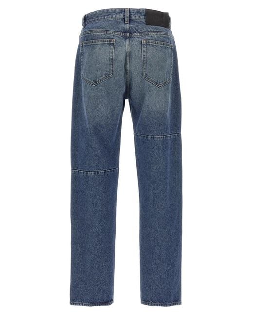 MM6 by Maison Martin Margiela Blue Asymmetric Stitching Jeans for men