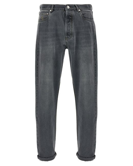 Jeans Tinti di Brunello Cucinelli in Gray da Uomo