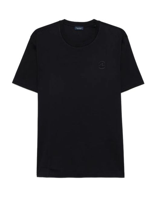 Paul & Shark Black Logo-Print Cotton T-Shirt for men