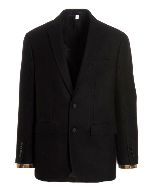Burberry Black Wool Tailored Blazer Jacket for men