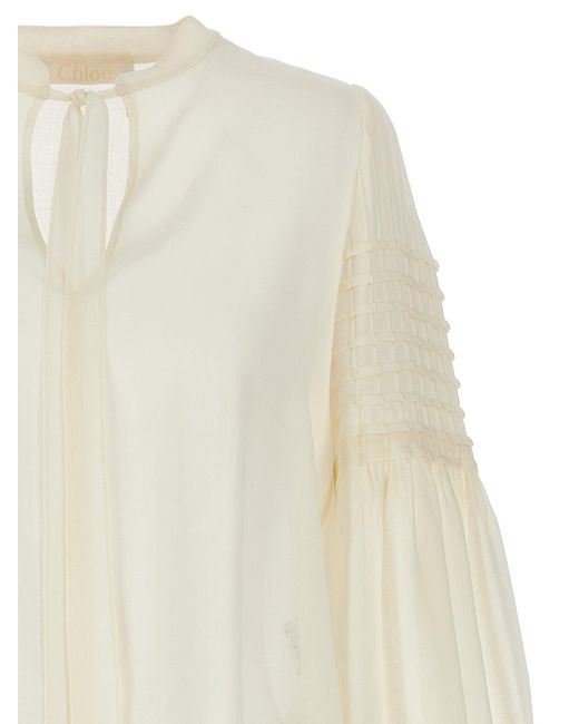 Pussy Bow Blouse Camicie Bianco di Chloé in White