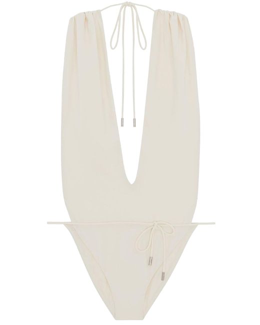 Saint Laurent White One-piece Swimsuit Beachwear