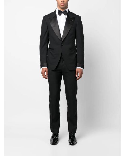 Tom Ford Black Two-Piece Single-Breasted Suit for men