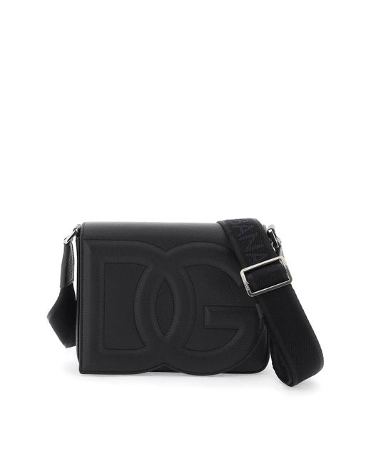 Dolce & Gabbana Black Medium-Sized Dg Logo Shoulder Bag for men