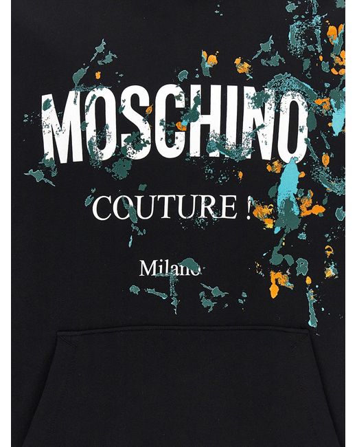 Moschino Blue Printed Hoodie Sweatshirt for men